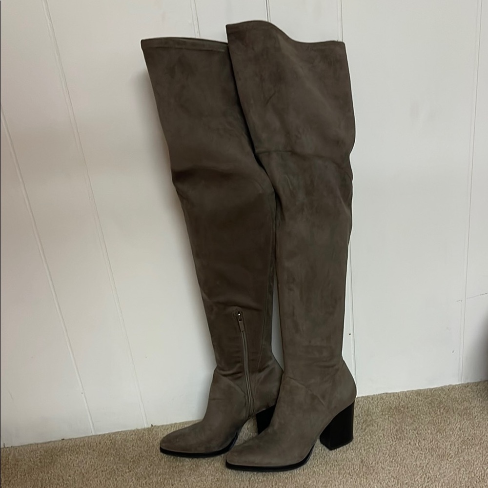 Women's Taupe Over-the-Knee Boots